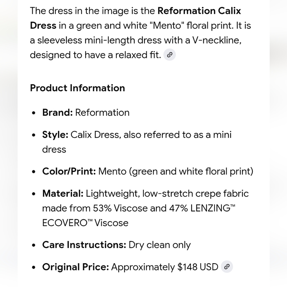 Reformation Calix Mento Mini Dress Bias Cut Ditsy Floral Cottagecore Spring S - Picture 14 of 14